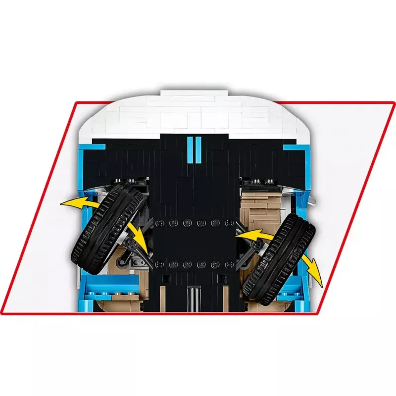 Juguete de construcción Cobi Volkswagen T2b Bus, azul claro/blanco, escala 1:12