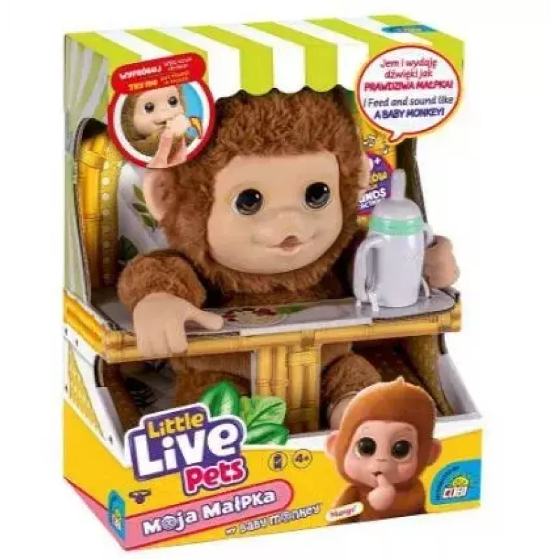 Juguete interactivo Cobi Little Live Pets Monkey MO-26613 — juguete interactivo de mascota con sonidos y movimientos