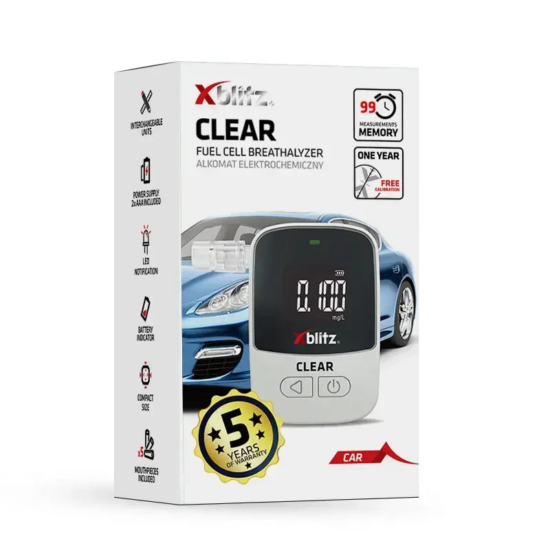 Alcoholímetro Xblitz XB-CLEAR sensor electroquímico, probador portátil de mano