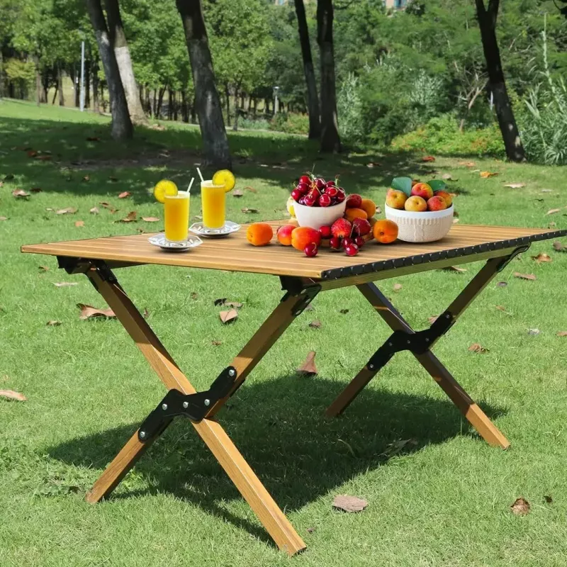 Mesa plegable PROMIS ST90 mesa turística con ruedas y portátil, paquete de una unidad