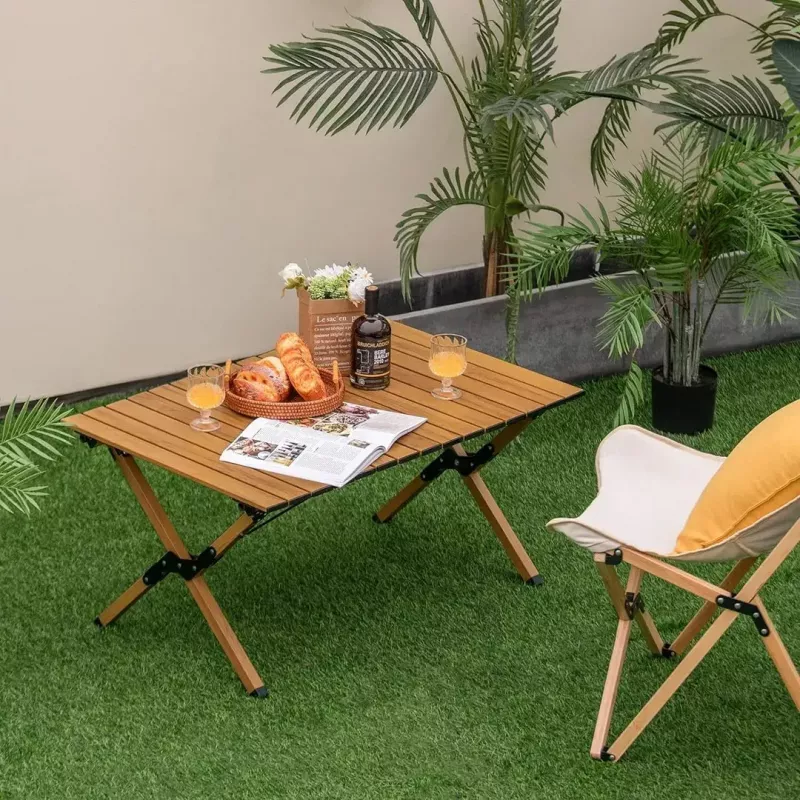 Mesa plegable PROMIS ST90 mesa turística con ruedas y portátil, paquete de una unidad