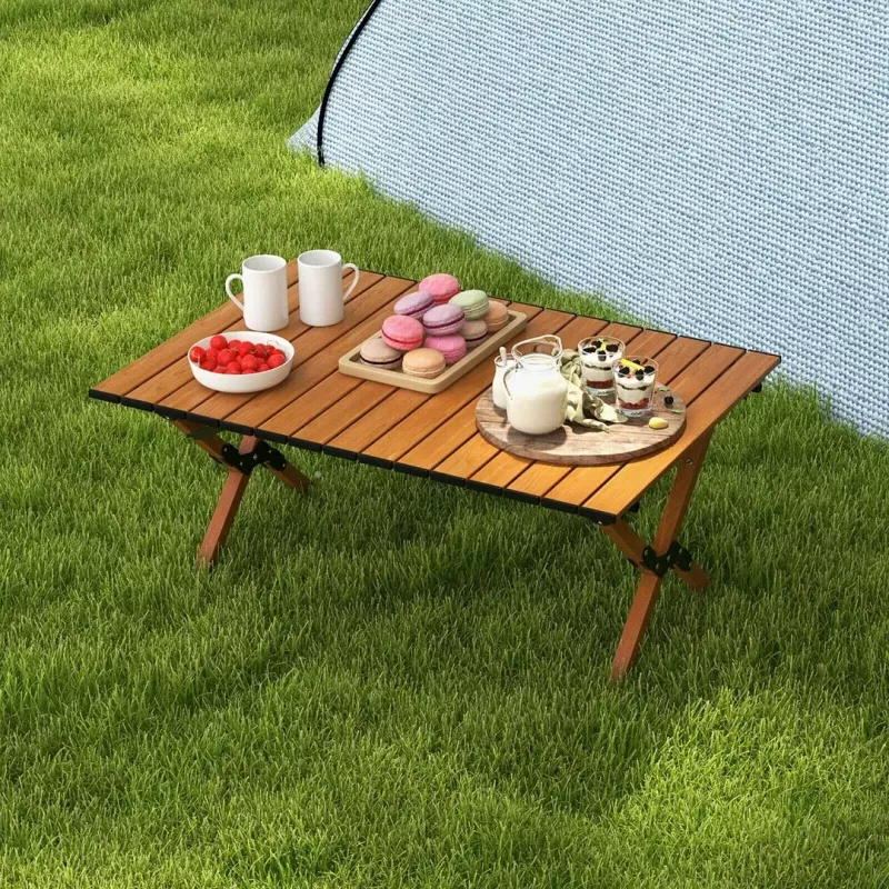Mesa plegable PROMIS ST90 mesa turística con ruedas y portátil, paquete de una unidad