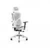 Silla de oficina ergonómica Diablo Chairs V-Basic blanca-gris – altura e inclinación ajustables, reposabrazos, soporte lumbar