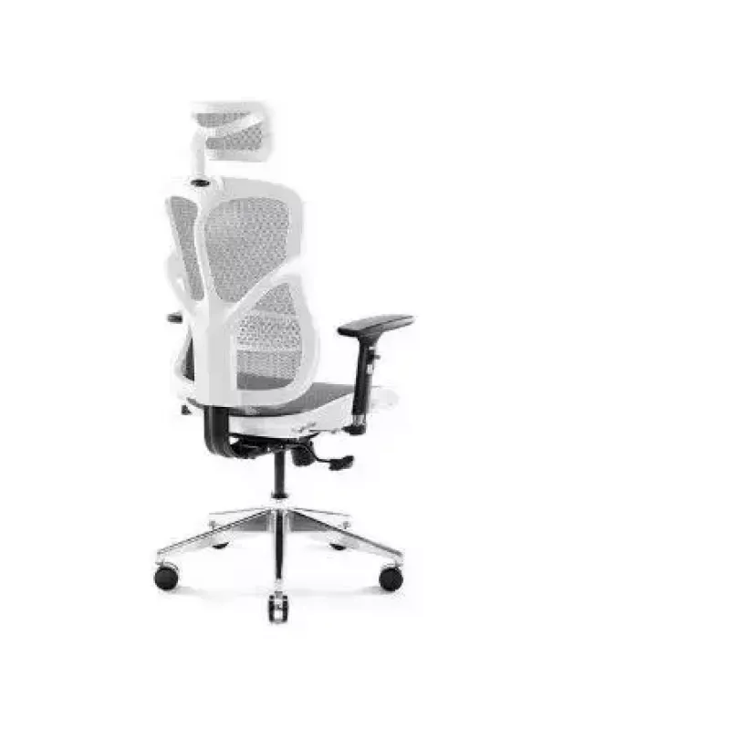 Silla de oficina ergonómica Diablo Chairs V-Basic blanca-gris – altura e inclinación ajustables, reposabrazos, soporte lumbar