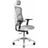 Silla de oficina ergonómica Diablo Chairs V-Basic blanca-gris – altura e inclinación ajustables, reposabrazos, soporte lumbar
