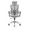 Silla de oficina ergonómica Diablo Chairs V-Basic blanca-gris – altura e inclinación ajustables, reposabrazos, soporte lumbar