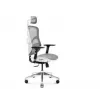 Silla de oficina ergonómica Diablo Chairs V-Basic blanca-gris – altura e inclinación ajustables, reposabrazos, soporte lumbar