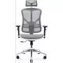 Silla de oficina ergonómica Diablo Chairs V-Basic blanca-gris – altura e inclinación ajustables, reposabrazos, soporte lumbar