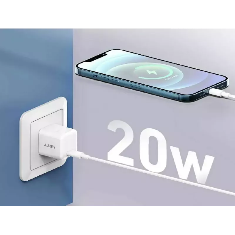 Minicargador USB-C Aukey PA-F5 20W PD — cargador rápido compacto 20W PD