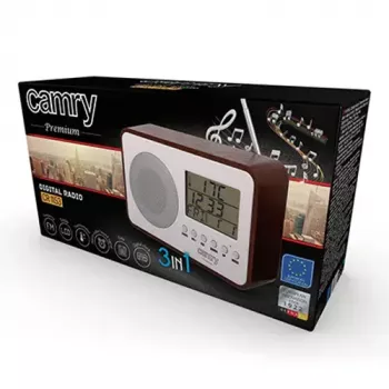 Radio portátil Camry CR 1153 — radio FM de bolsillo con pantalla LCD, altavoz único, búsqueda digital automática de emisoras, funcionamiento con corriente continua