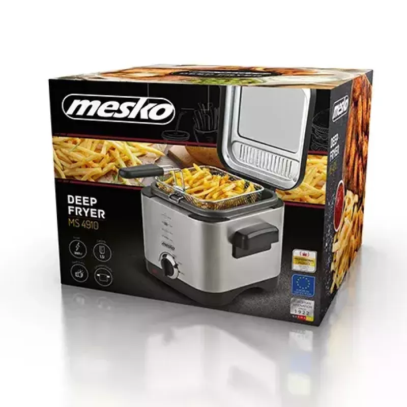 Freidora Mesko Home MS 4910 Single 1,5 L 900 W negro acero satinado