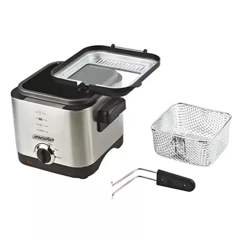 Freidora Mesko Home MS 4910 Single 1,5 L 900 W negro acero satinado