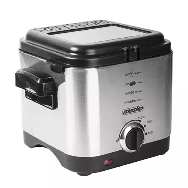 Freidora Mesko Home MS 4910 Single 1,5 L 900 W negro acero satinado