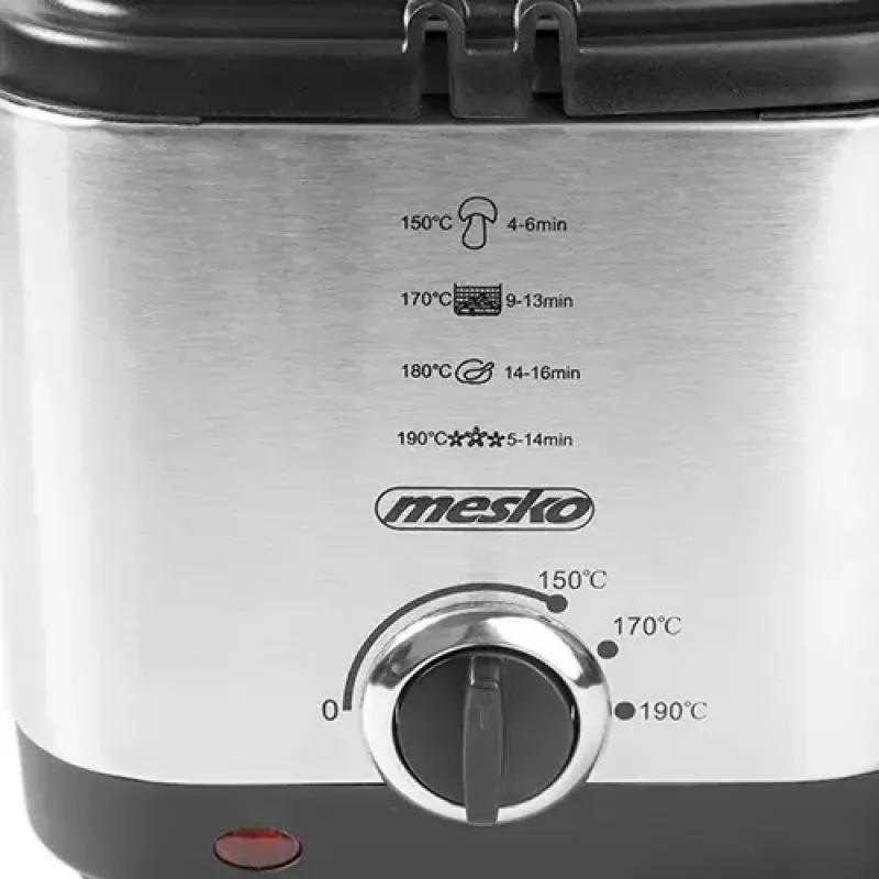 Freidora Mesko Home MS 4910 Single 1,5 L 900 W negro acero satinado