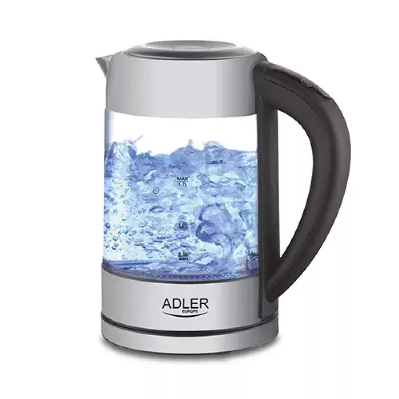 Hervidor Adler AD 1247 1,7 l 2200 W cuerpo de cristal elementos de acero inoxidable negro