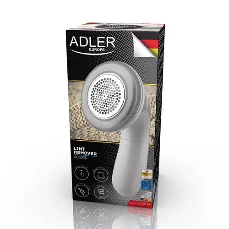 Quitapelusas Adler AD 9616 blanco acero inoxidable a pilas