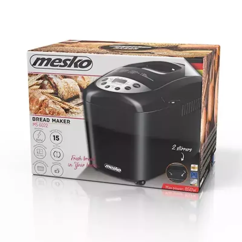 Máquina de pan Mesko Home MS 6022 850 W negra temporizador digital