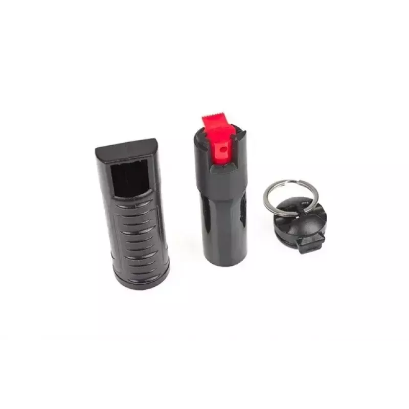 Spray de gel de pimienta de defensa personal GUARD YC-10014, 20 ml, gel, 2.000.000 SHU, negro, clip para llaves