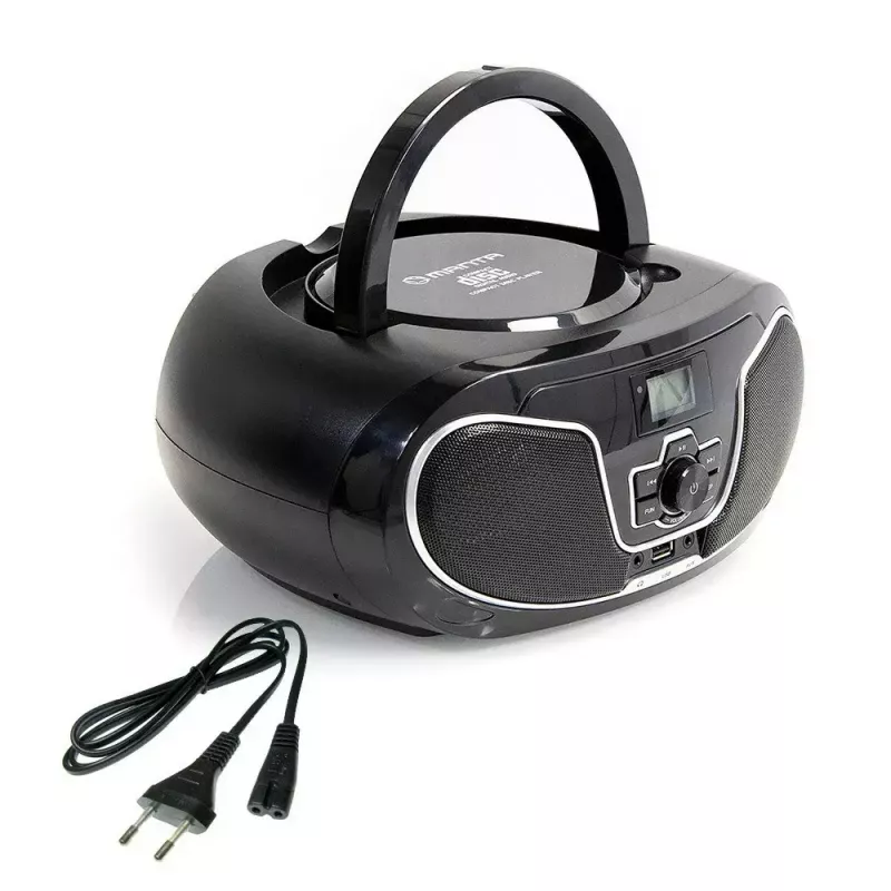 Radio casete portátil MANTA BBX007 con Bluetooth 5.0, radio FM (87,5–108 MHz), LCD, antena telescópica