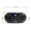 Radio casete portátil MANTA BBX007 con Bluetooth 5.0, radio FM (87,5–108 MHz), LCD, antena telescópica