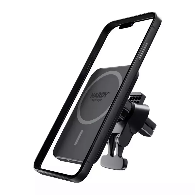 Cargador inalámbrico para coche 3MK HARDY MagCharger — coche USB-C 5/9V, carga inalámbrica rápida, negro