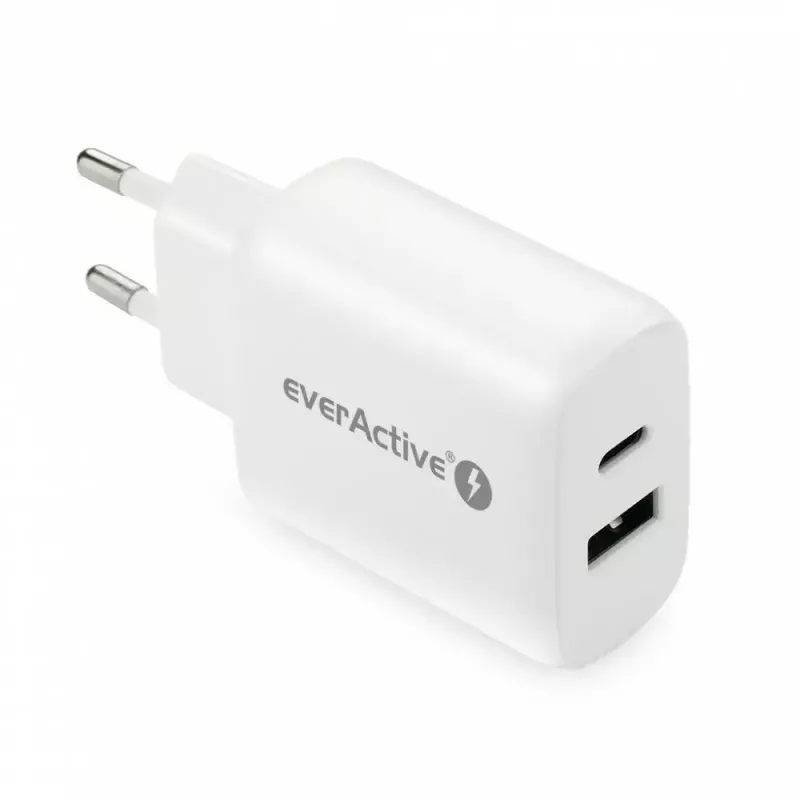 Cargador USB-C everActive SC-370Q 25W QC3.0 carga rápida USB