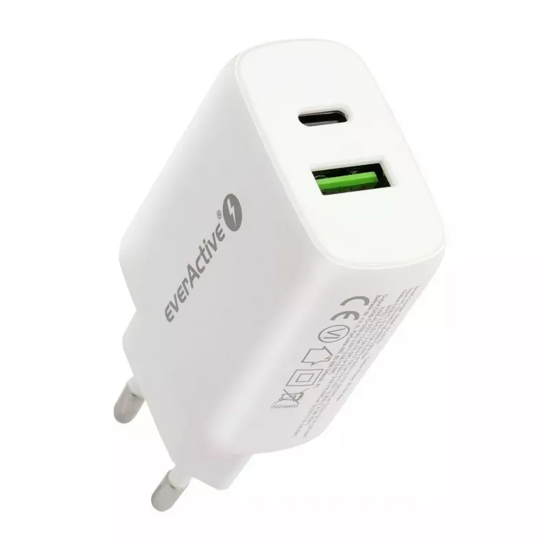 Cargador USB-C everActive SC-370Q 25W QC3.0 carga rápida USB