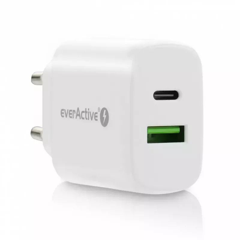 Cargador USB-C everActive SC-370Q 25W QC3.0 carga rápida USB