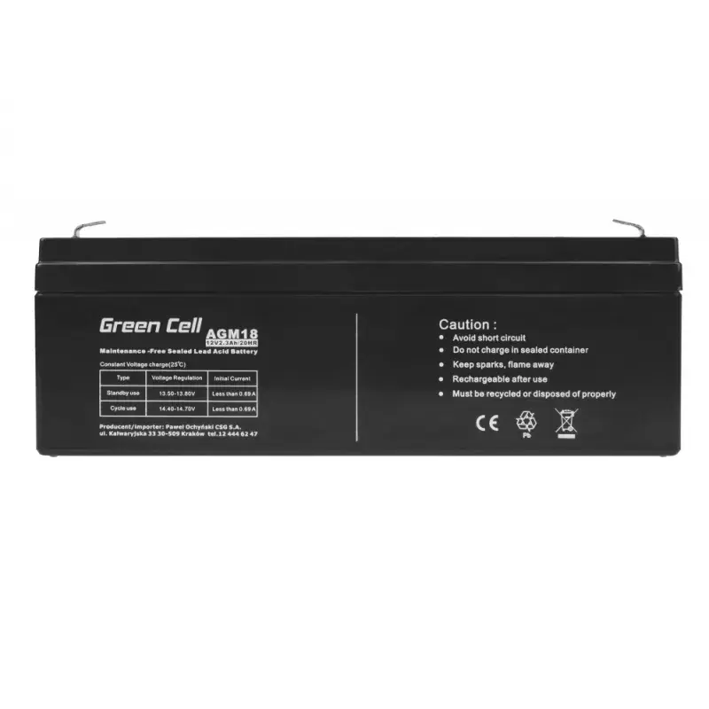 Batería SAI Green Cell AGM18 12V 2,3Ah