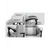 Silla gamer Huzaro FORCE 4.7 asiento envolvente gris – tejido, asiento y respaldo acolchados, reposapiés, peso máx. 140 kg, altura 113–123 cm