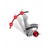 Silla gamer Huzaro FORCE 4.7 asiento envolvente gris – tejido, asiento y respaldo acolchados, reposapiés, peso máx. 140 kg, altura 113–123 cm