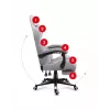 Silla gamer Huzaro FORCE 4.7 asiento envolvente gris – tejido, asiento y respaldo acolchados, reposapiés, peso máx. 140 kg, altura 113–123 cm