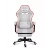 Silla gamer Huzaro FORCE 4.7 RGB blanca — asiento envolvente acolchado de tejido, carga máx. 140 kg, regulable en altura 43–53 cm, inclinación 90–140°