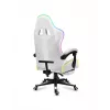 Silla gamer Huzaro FORCE 4.7 RGB blanca — asiento envolvente acolchado de tejido, carga máx. 140 kg, regulable en altura 43–53 cm, inclinación 90–140°