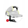 Silla gamer Huzaro FORCE 4.7 RGB blanca — asiento envolvente acolchado de tejido, carga máx. 140 kg, regulable en altura 43–53 cm, inclinación 90–140°