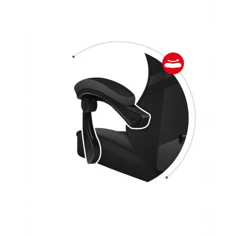Silla gamer Huzaro FORCE 4.4 CARBON — asiento deportivo acolchado de tejido, altura 115–125 cm, carga máx. 130 kg, base de acero, reposabrazos regulables