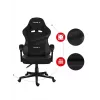 Silla gamer Huzaro FORCE 4.4 CARBON — asiento deportivo acolchado de tejido, altura 115–125 cm, carga máx. 130 kg, base de acero, reposabrazos regulables
