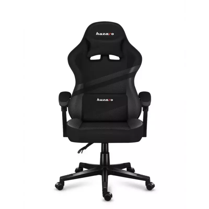 Silla gamer Huzaro FORCE 4.4 CARBON — asiento deportivo acolchado de tejido, altura 115–125 cm, carga máx. 130 kg, base de acero, reposabrazos regulables