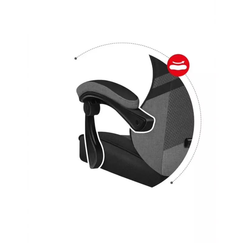 Silla gaming Huzaro FORCE 4.4 con asiento envolvente negra gris — tejido mesh, máx. 130 kg, altura ajustable 45–55 cm, 5 ruedas