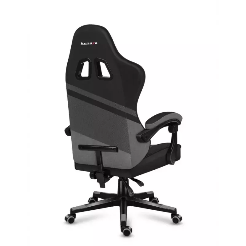 Silla gaming Huzaro FORCE 4.4 con asiento envolvente negra gris — tejido mesh, máx. 130 kg, altura ajustable 45–55 cm, 5 ruedas