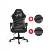Silla gaming Huzaro FORCE 4.4 con asiento envolvente negra gris — tejido mesh, máx. 130 kg, altura ajustable 45–55 cm, 5 ruedas