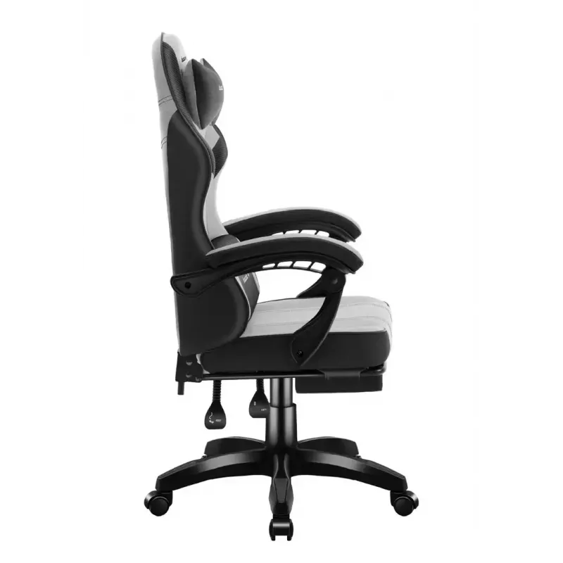 Silla gaming Huzaro Force 3.7 gris — silla gaming ergonómica, altura ajustable 107,5–116,5 cm, ancho de asiento 47 cm
