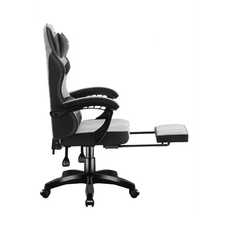 Silla gaming Huzaro Force 3.7 gris — silla gaming ergonómica, altura ajustable 107,5–116,5 cm, ancho de asiento 47 cm