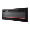 Mueble TV Cama Meble EVA con chimenea eléctrica 180×40×52 cm, cuerpo blanco, puertas blanco brillante, encimera de MDF