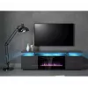 Mueble TV Cama Meble EVA con chimenea eléctrica 180x40x52 cm grafito/grafito brillante