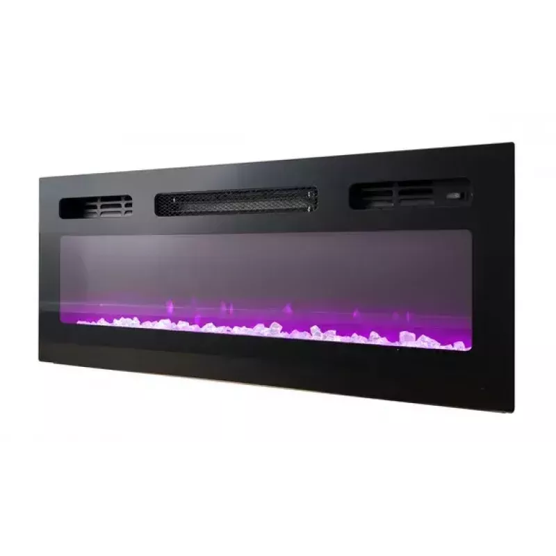 Mueble TV Cama Meble EVA con chimenea eléctrica 180x40x52 cm grafito/grafito brillante