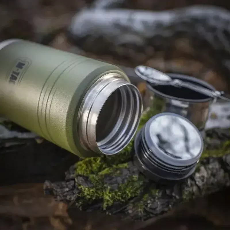 Termo para almuerzo M-TAC UN-R02-750A 750 ml con cuchara plegable de acero inoxidable, verde oliva