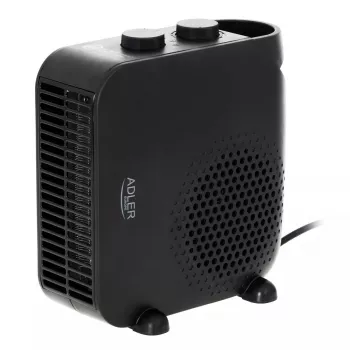 Calefactor de ventilador Adler AD 7725B, 2000 W, 2 niveles de potencia, termostato regulable, negro