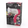 Secador de pelo Adler AD 2259 — 1200 W, 2 velocidades, mango plegable, boquilla de peinado, rosa/blanco