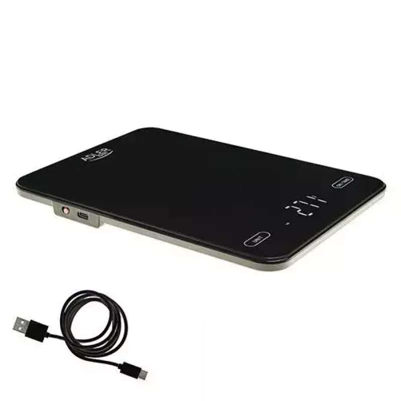 Báscula de cocina electrónica Adler AD 3177b – capacidad 10 kg, precisión 1 g, negra, superficie de cristal